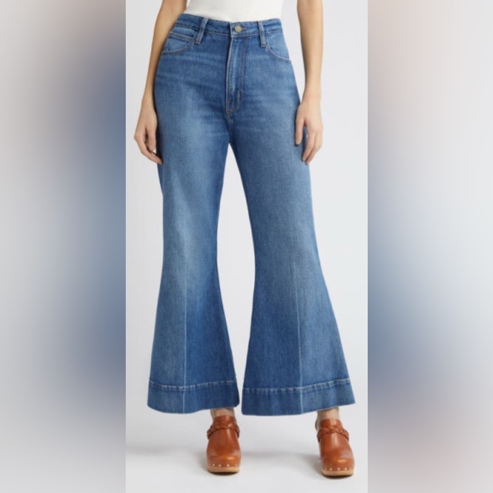 NWT Frame The Extreme Flare Ankle Blue Wide Leg High Waist Jeans Size 30